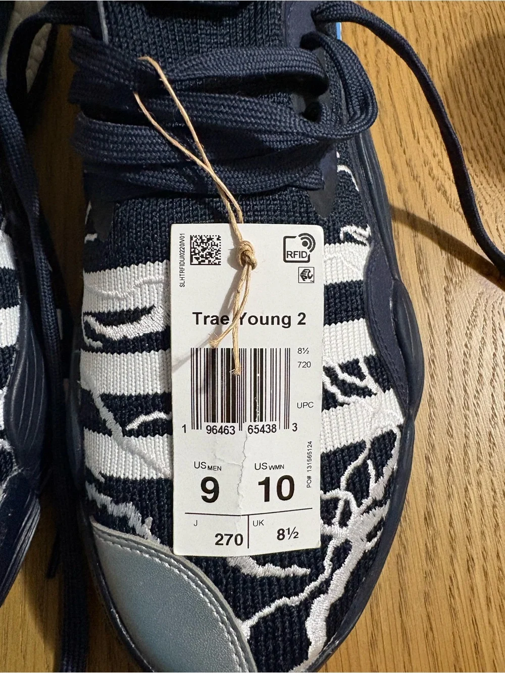 adidas Navy, White and Silver Knit Athletic Sneakers